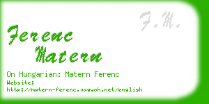 ferenc matern business card